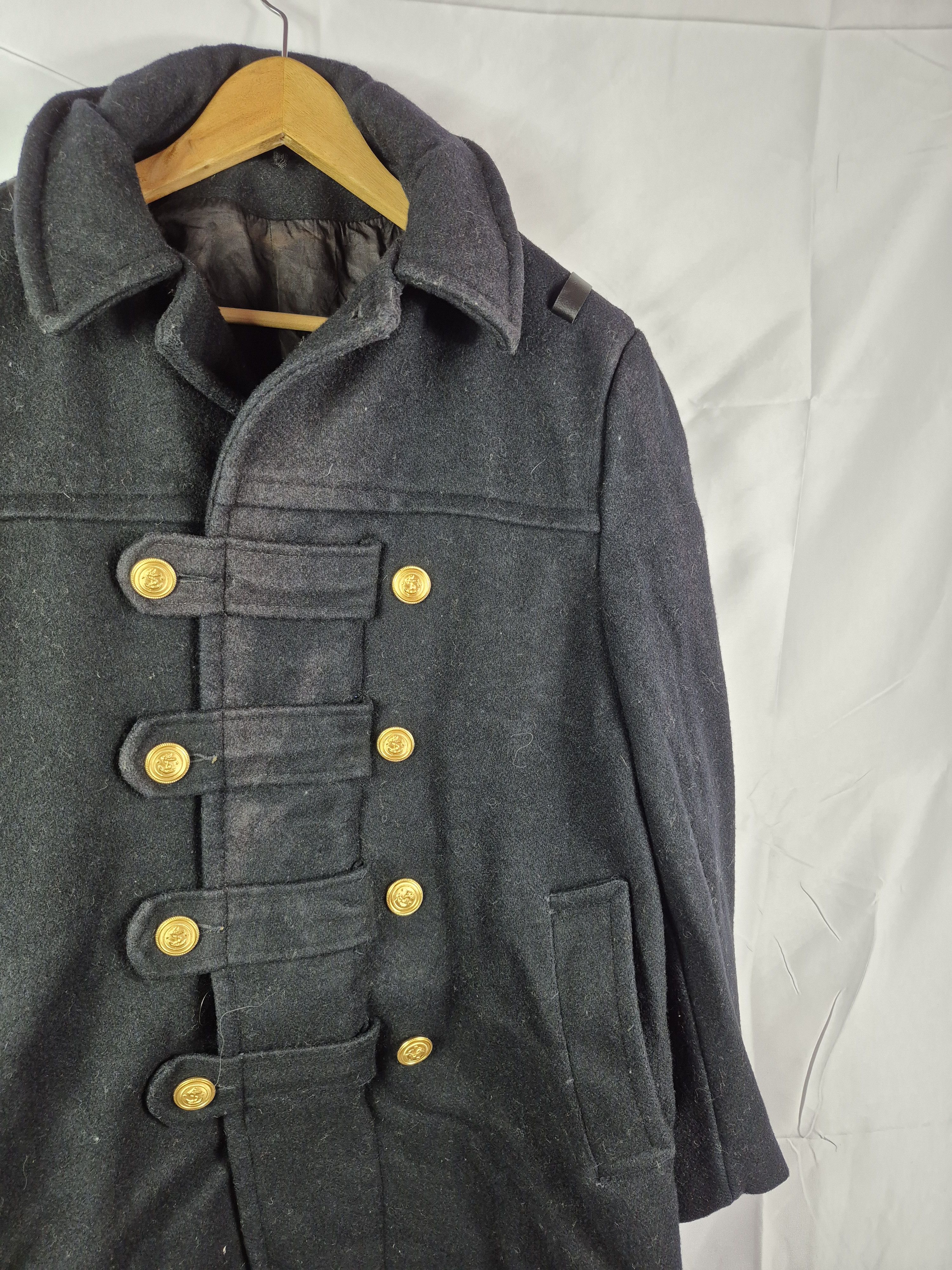 Vintage 🔥 Vintage 70s US Marines Long Coat Wool Jacket Size US L / EU 52-54 / 3 - 2 Thumbnail