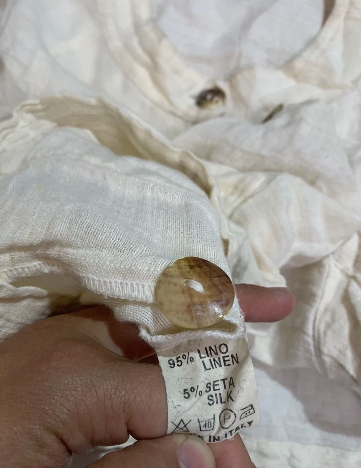Other La Bottega di Brunella Linen Silk Jacket Off White Size S / US 4 / IT 40 - 5 Thumbnail