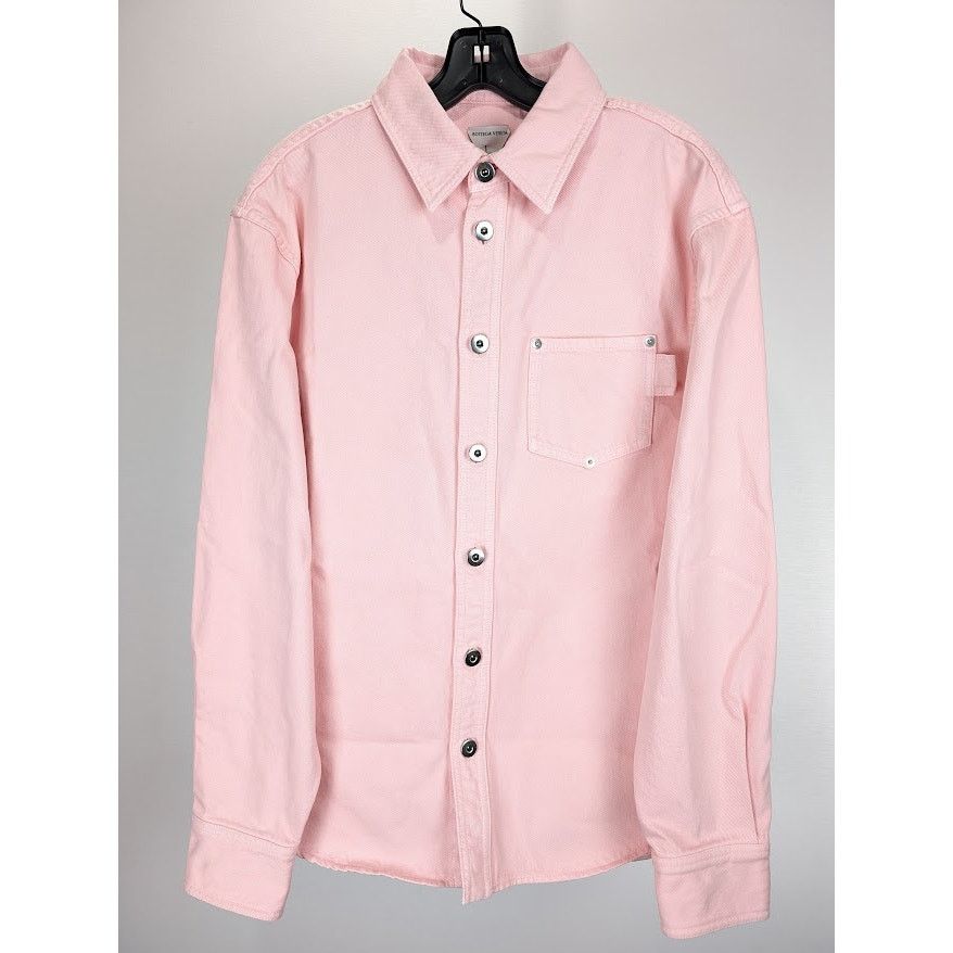 Bottega Veneta o1rshd1 Washed Colorured Denim Shirt in Camelia Size US M / EU 48-50 / 2 - 1 Thumbnail
