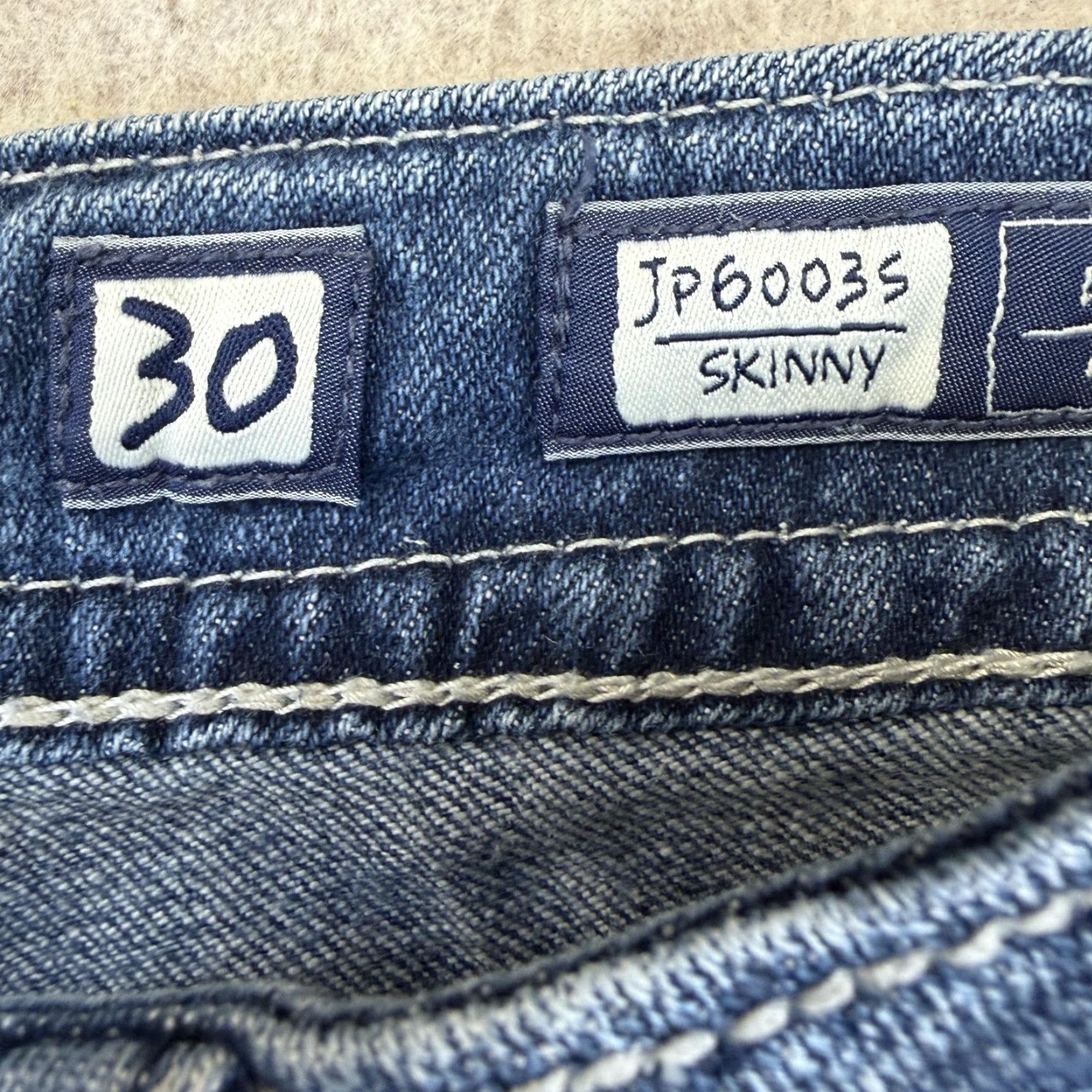 Miss Me Miss Me Jeans Womens 30 Blue Skinny Embellished Rhinestone Flap Pockets JP6003S Size 30" / US 8 / IT 44 - 6 Thumbnail