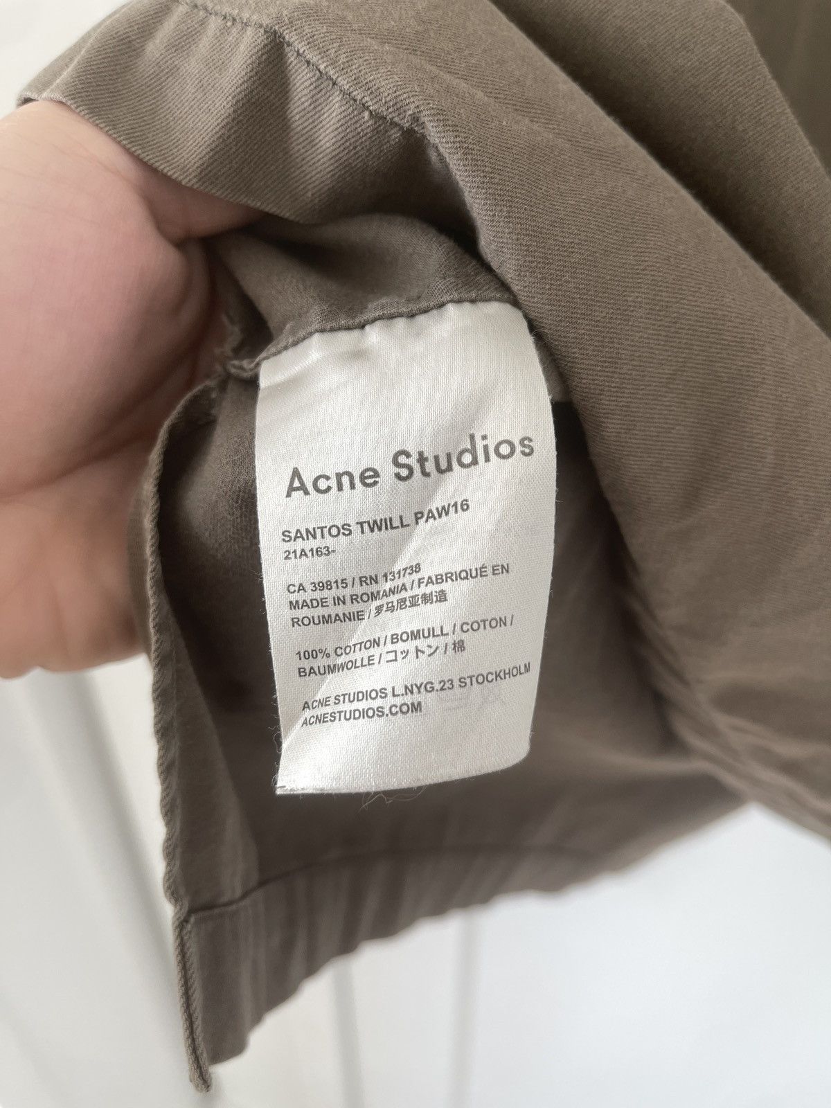 Acne Studios Acne Studios Oversized Santos Twill Shirt – Size 48 Size US M / EU 48-50 / 2 - 5 Thumbnail
