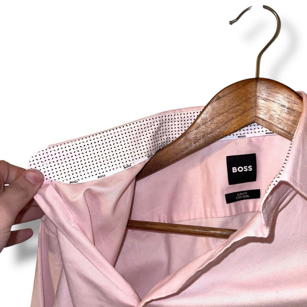 Hugo Boss Boss Hugo Boss Pink Slim-Fit Spread Collar Dress Shirt M 15. Size US M / EU 48-50 / 2 - 9 Thumbnail
