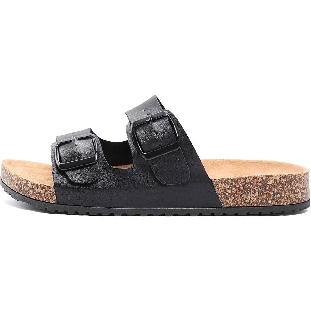 Other Getoeu Women's Size 6 Black Buckle Cork Flat Sandals Size US 6 / IT 36 - 2 Thumbnail