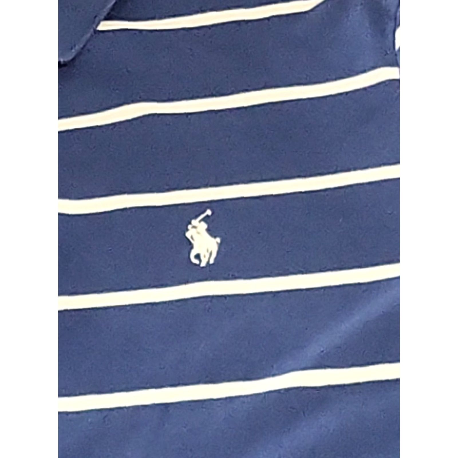 Ralph Lauren VINTAGE Polo Ralph Lauren SS Large Blue White Stripe Polo Shirt 44" Chest Likeonew Size US L / EU 52-54 / 3 - 3 Thumbnail