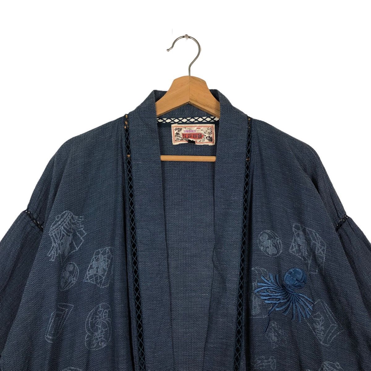 45rpm 🔥Vintage Traditional Japanese Kimono Japan Sisoko Blue Blue Size US L / EU 52-54 / 3 - 3 Thumbnail