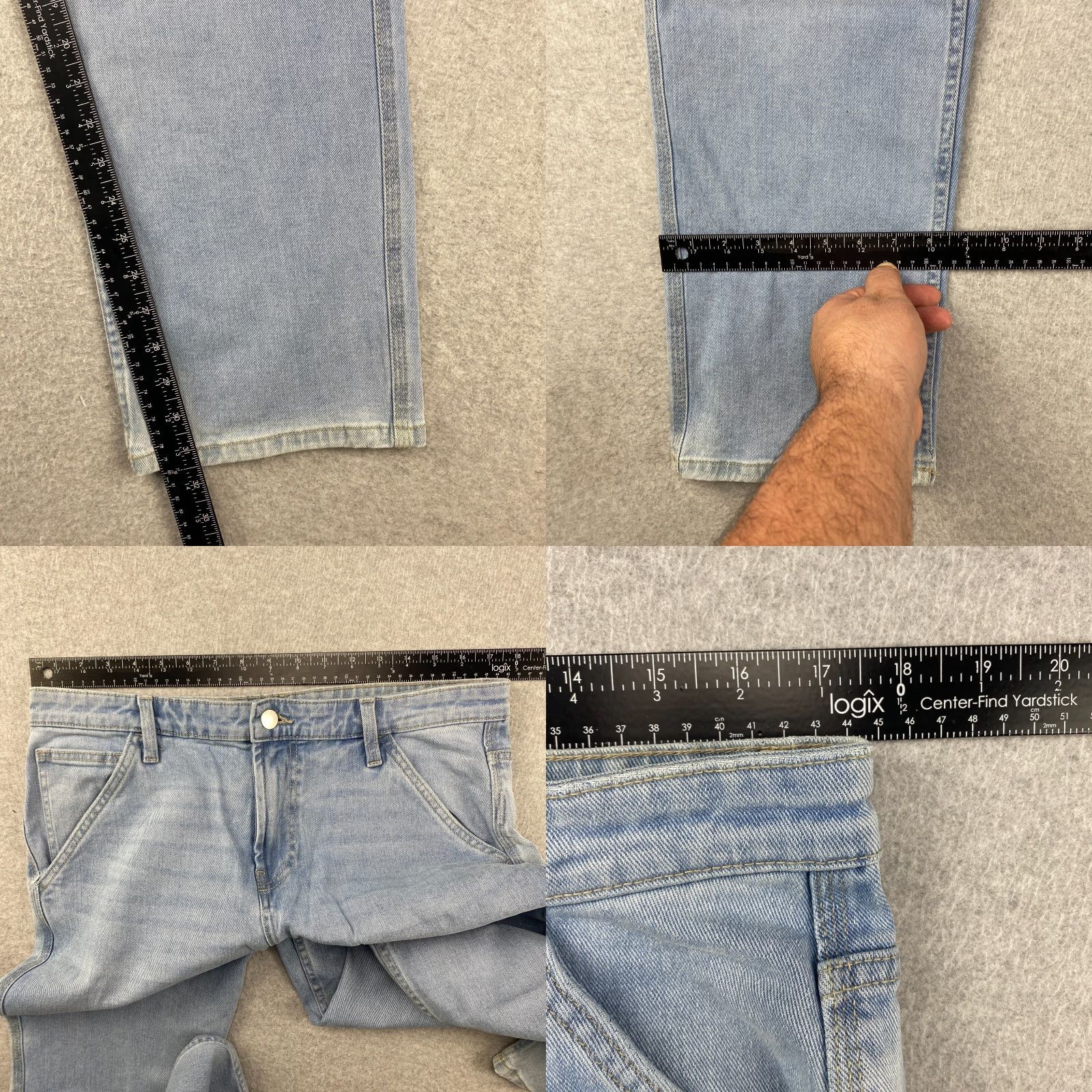 Essentials Amazon Jeans Mens 33X32 Blue Straight Leg Pockets Slimming Comfort Stretch 5-Pocket Design Belt Loops Denim 33 Regular Mens Jeans Blue Size US 33 - 8 Thumbnail
