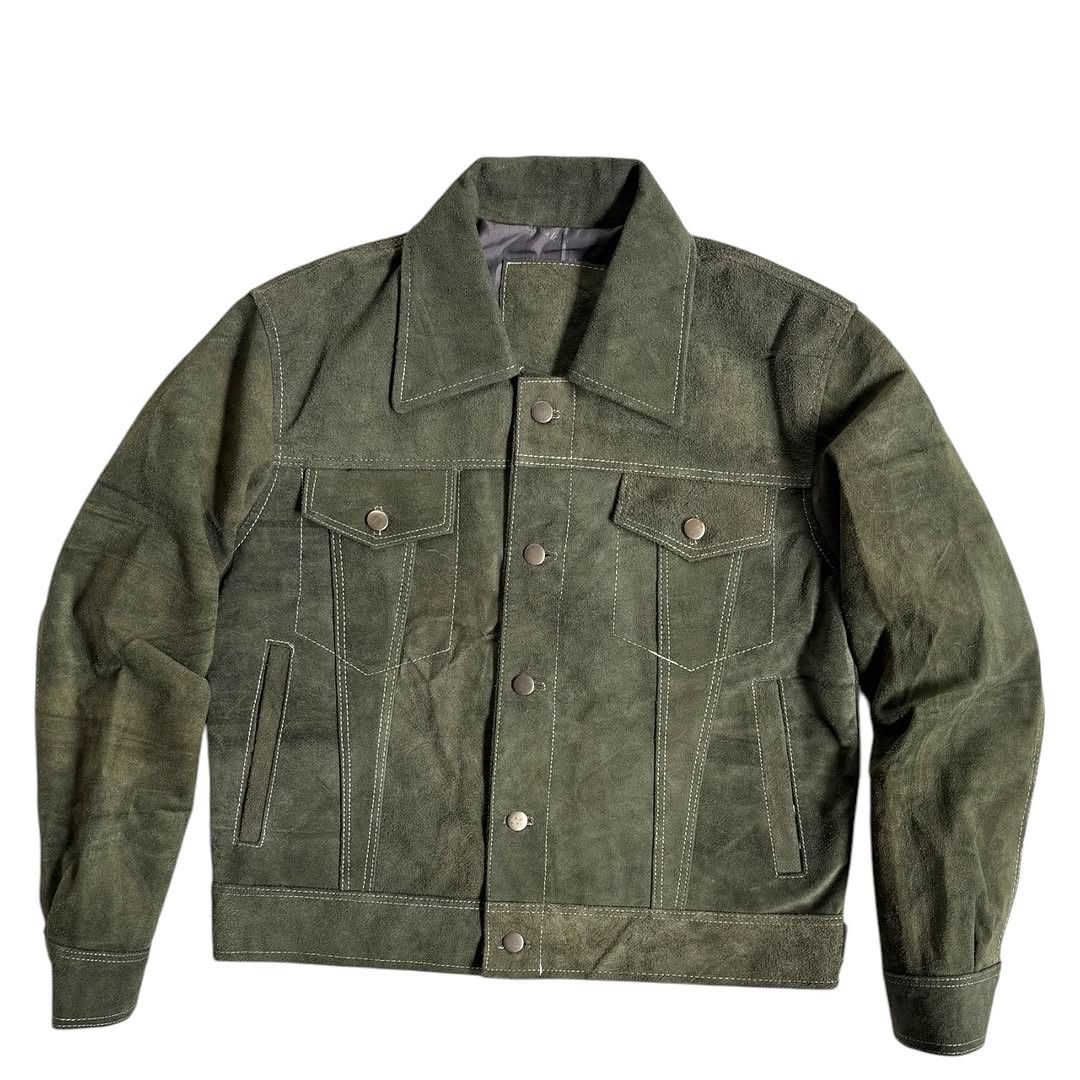 Designer × Genuine Leather Trucker Leather Jacket Size US M / EU 48-50 / 2 - 1 Thumbnail