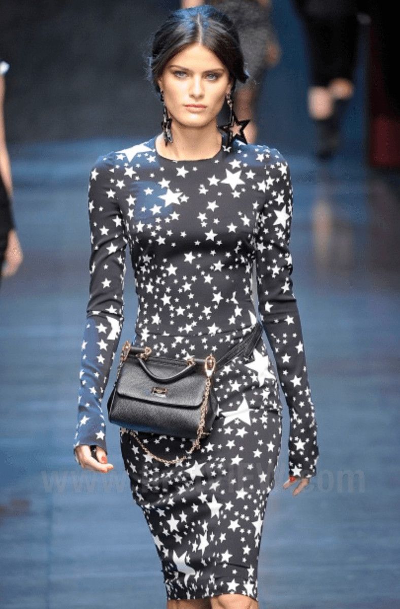 Dolce & Gabbana × Vintage FW2011 Dolce & Gabbana Pleated Star Black Dress Size S / US 4 / IT 40 - 2 Thumbnail