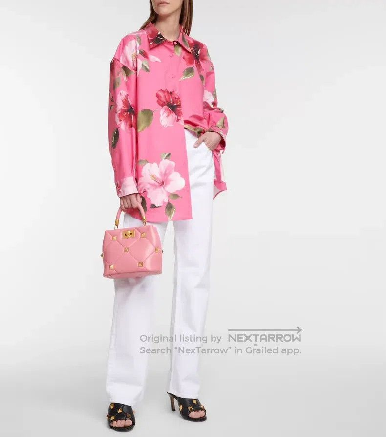 Valentino Valentino Pink floral double cotton shirt jacket Size S / US 4 / IT 40 - 2 Thumbnail