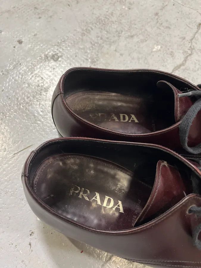 Prada 2000s Prada Burgundy Leather Loafers Size US 11 / EU 44 - 8 Thumbnail