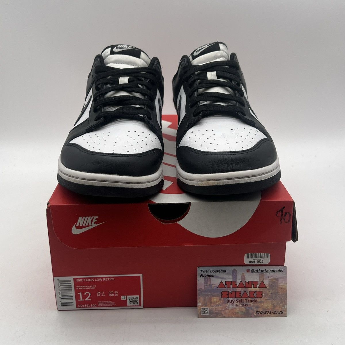 Nike Nike dunk low black white Size US 12 / EU 45 - 2 Thumbnail