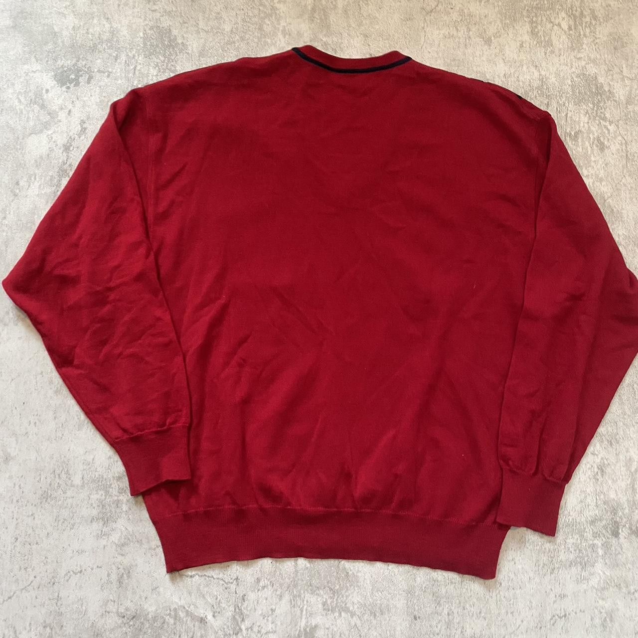 Other Red 100% Pure Wool Boxy vintage 90s V-neck Size US L / EU 52-54 / 3 - 3 Thumbnail