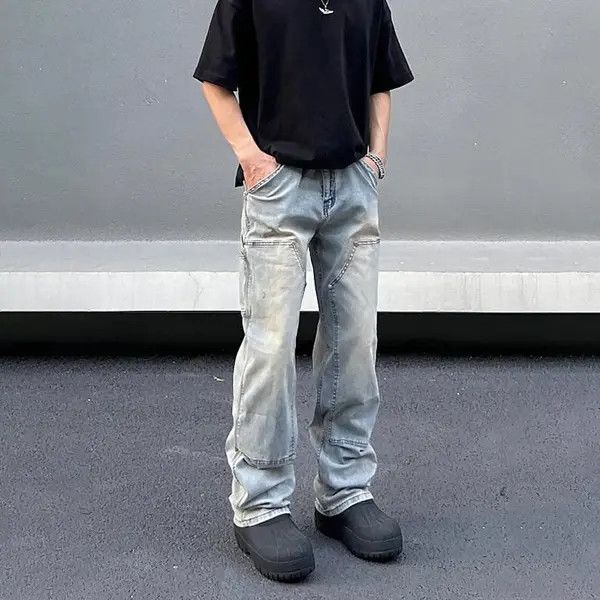 Vintage Street cargo loose washed jeans trousers 90’s y2k Size US 34 / EU 50 - 3 Thumbnail