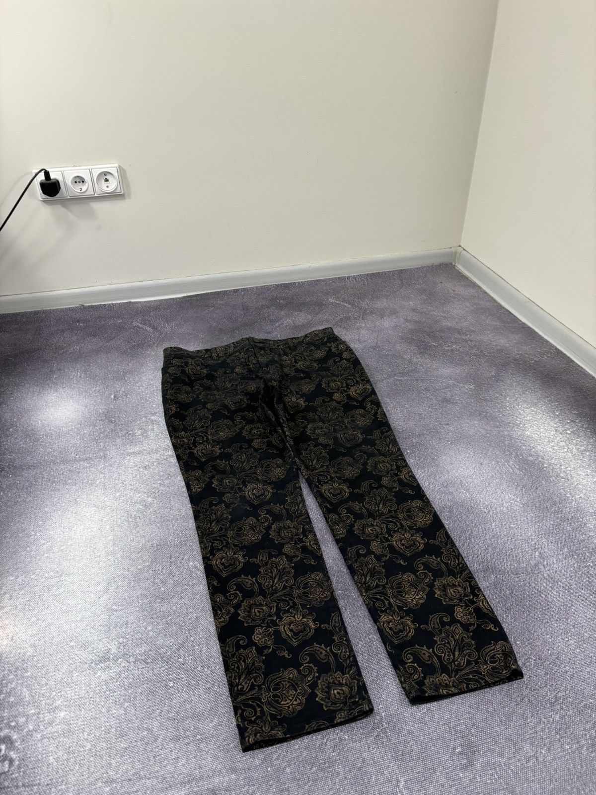 Lauren Ralph Lauren Lauren Ralph Lauren Women’s Gold Floral Black Pants Jeans Size 36" / US 14 / IT 50 - 3 Thumbnail