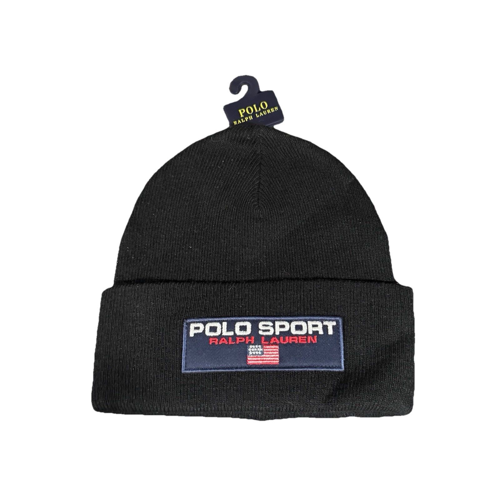 Polo Ralph Lauren NWT Men’s Polo Sport Ralph Lauren Black Cuffed Beanie Hat Size ONE SIZE - 1 Thumbnail