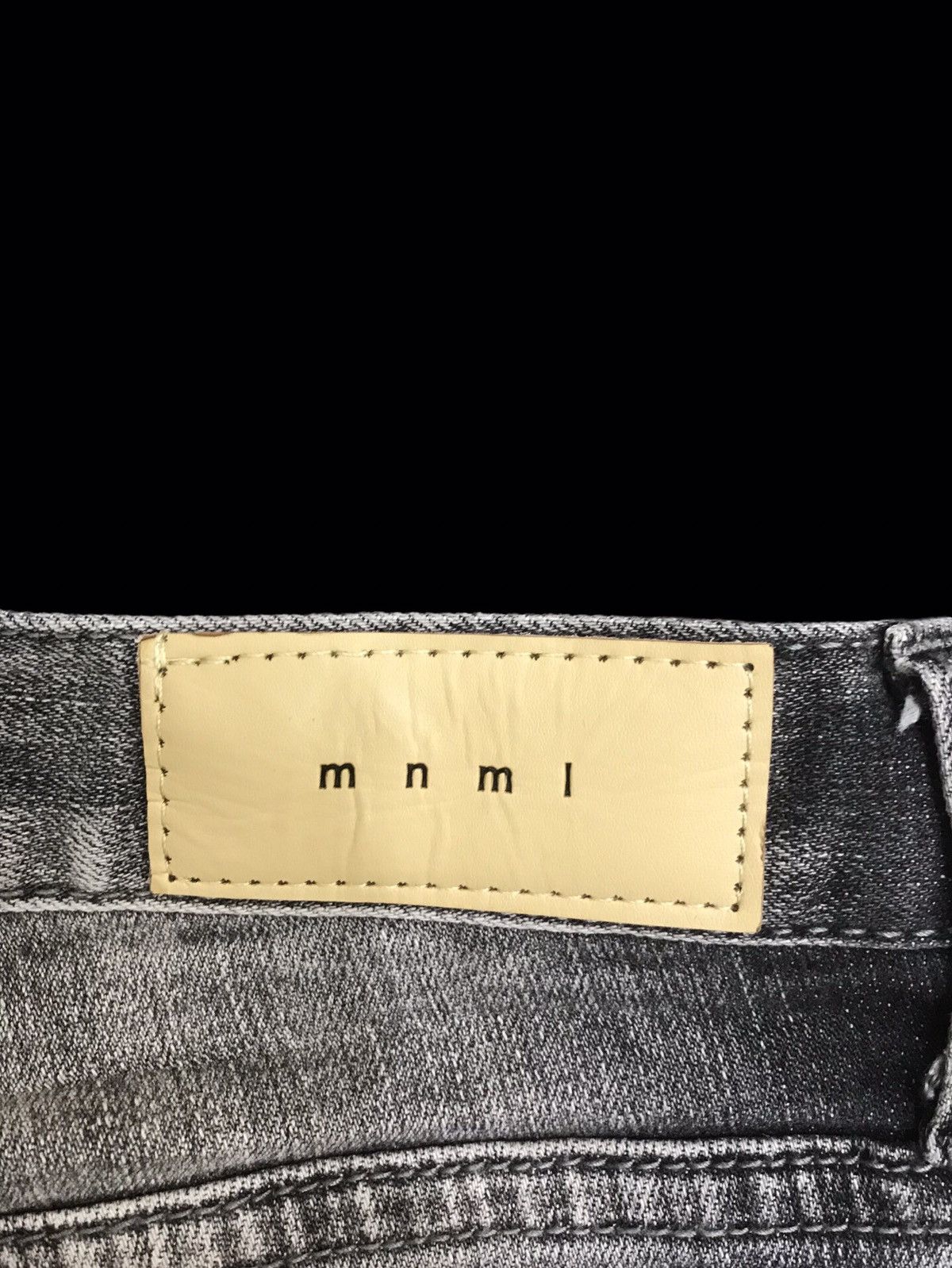 Japanese Brand 💥mnml Black Stone Wash Skinny Distressed Denim F191 Size US 32 / EU 48 - 15 Thumbnail
