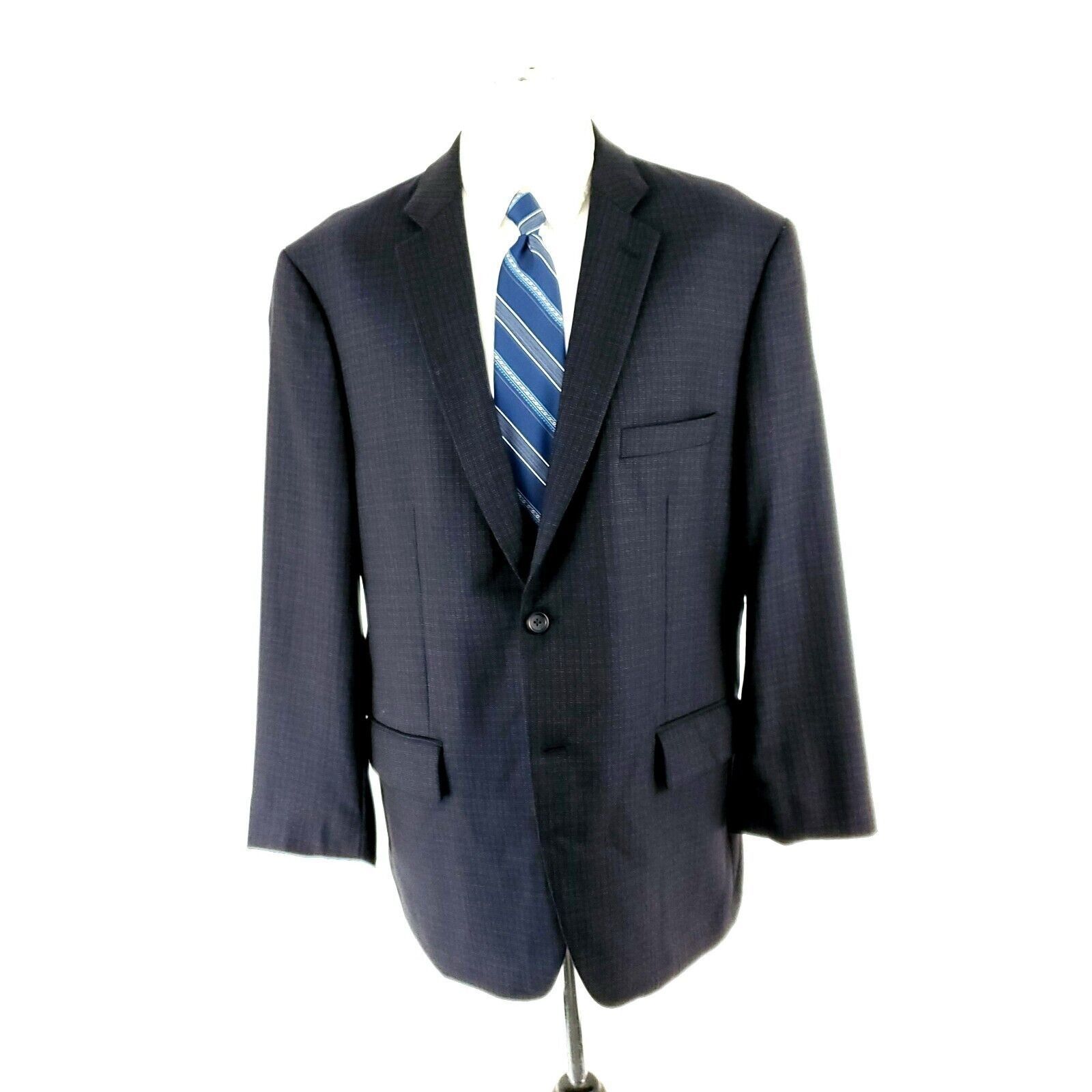 Pronto Uomo Pronto Uomo Platinum Wool 2 Button Sport Coat 44R Blue Windo Size 44R - 3 Thumbnail