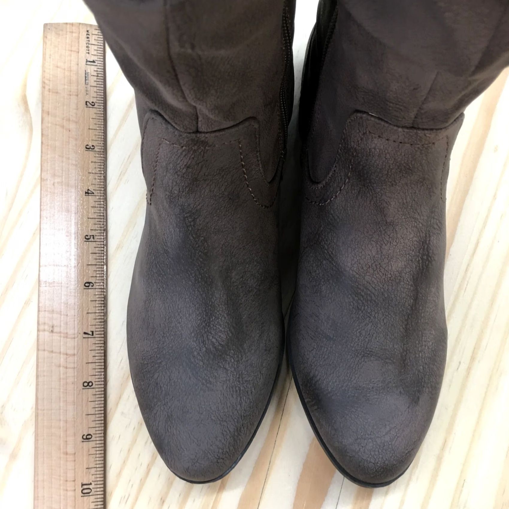 Vintage White Mountain Cliffs Boots Womens Felisa Tall Riding Brown Faux Leather Shoes M Felisa Riding Boot Womens Brown Size US 5 / IT 35 - 5 Thumbnail
