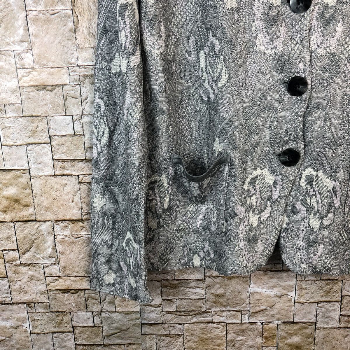 Japanese Brand Grand Cris Grey Cardigan Knitwear #A1224 Size L / US 10 / IT 46 - 7 Thumbnail