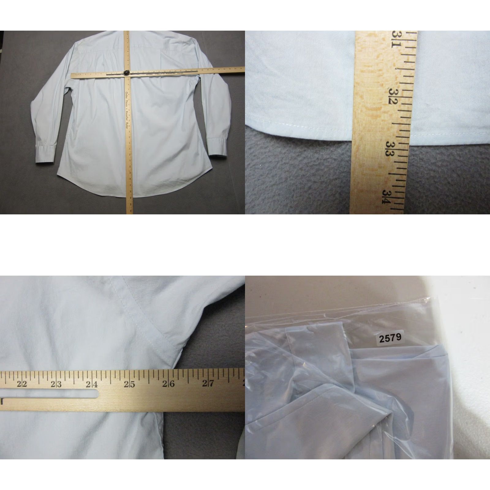 Ermenegildo Zegna Ermenegildo Zegna Dress Shirt Mens 2XL Blue Solid Office Formal Career 17/43 Angle Cuff Size 48R - 8 Thumbnail