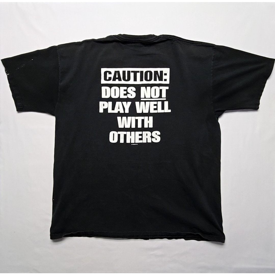 Jerzees Vintage Biker Trash Shirt Caution Motorcycle Black XL Tee Size US XL / EU 56 / 4 - 1 Thumbnail