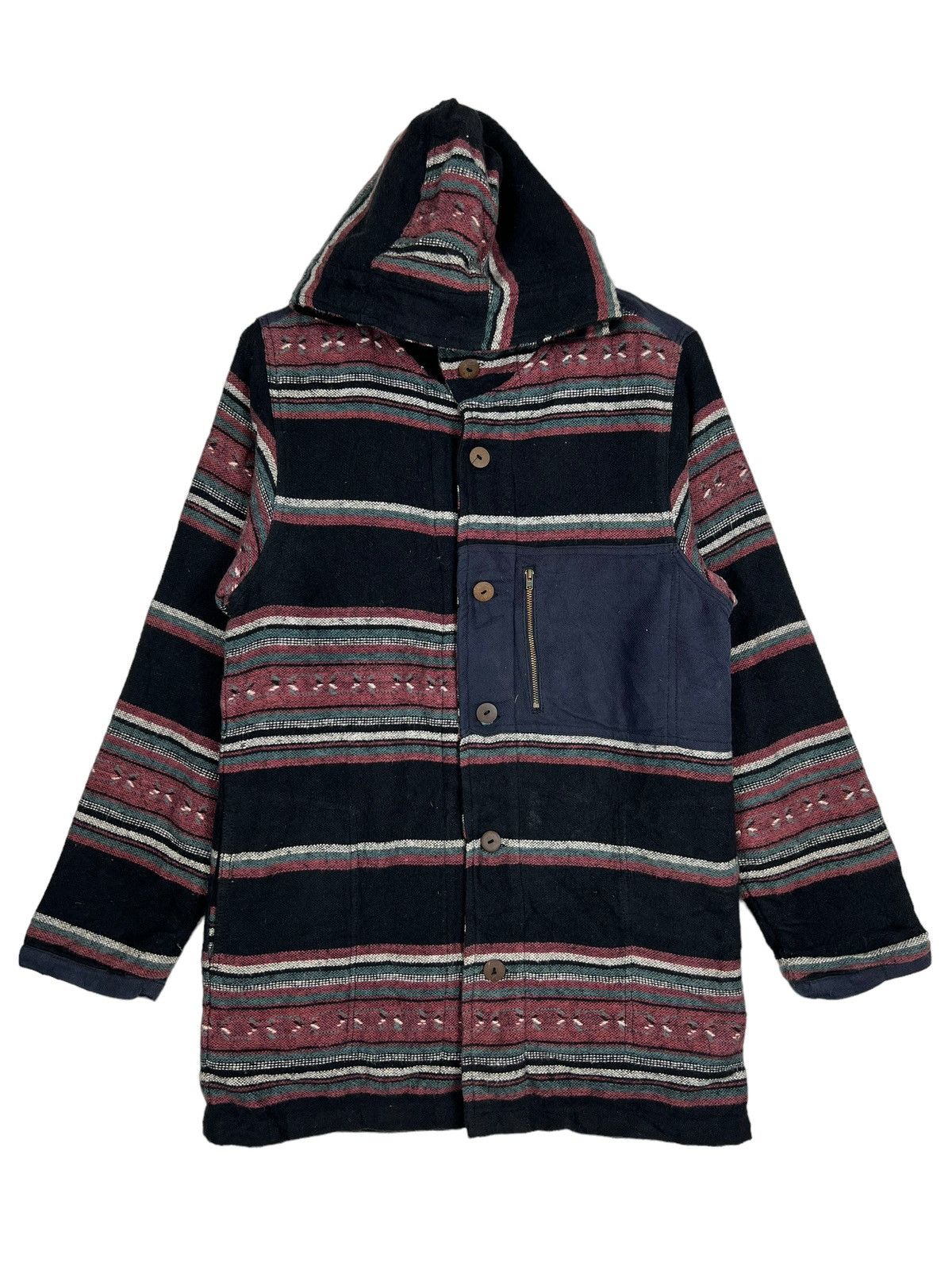 Indigo 🔥 AMINA INDIGO DYED STRIPE HOODIE JACKET Size US M / EU 48-50 / 2 - 2 Thumbnail