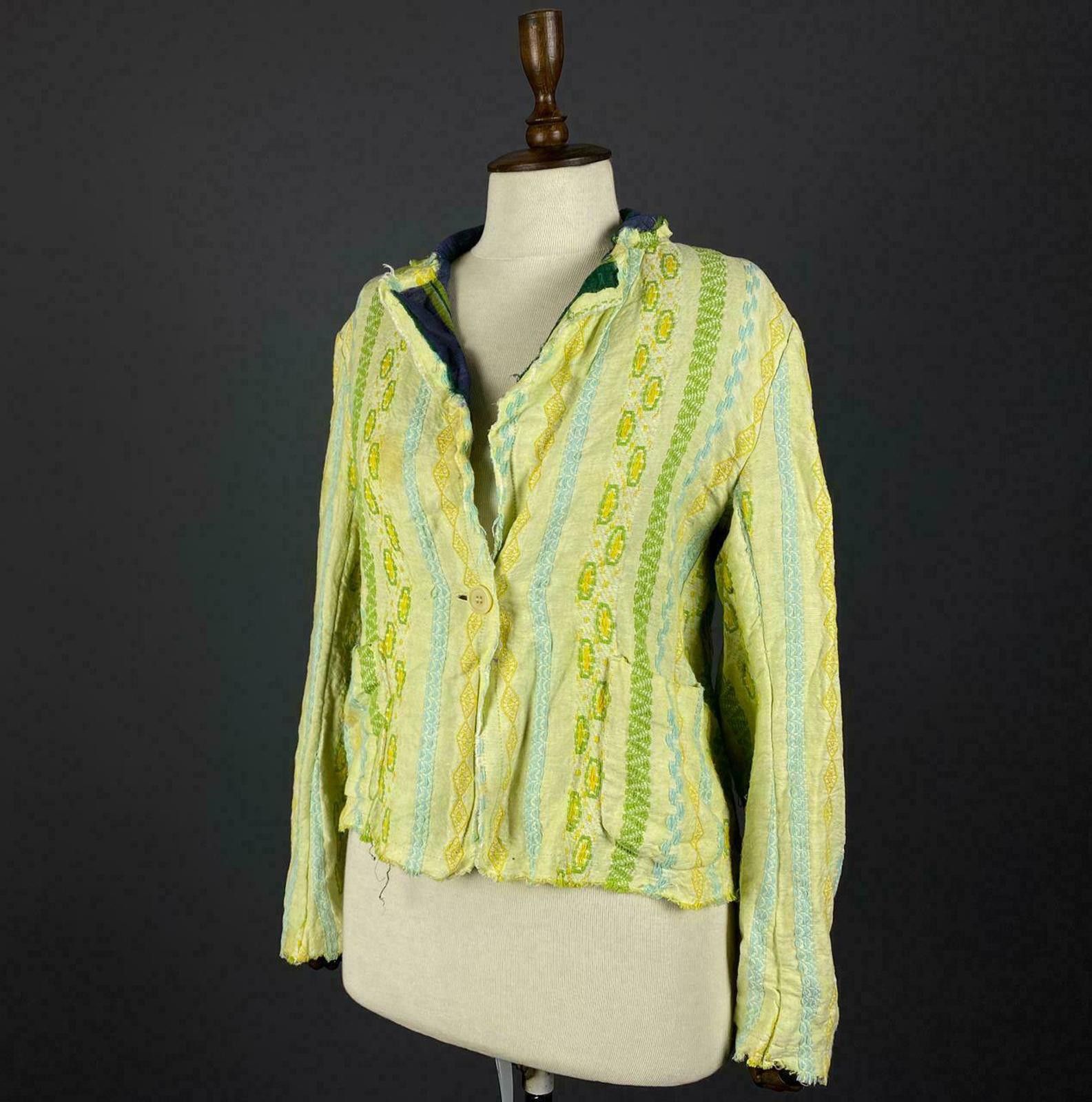 Designer Ladies Alberto Aspesi Blu Linen Light Jacket Size 46 Size M / US 6-8 / IT 42-44 - 1 Thumbnail