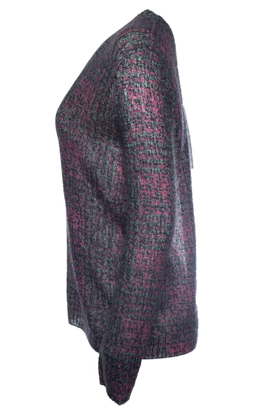 Prada Prada, pink and green printed v neck sweater Size M / US 6-8 / IT 42-44 - 2 Thumbnail