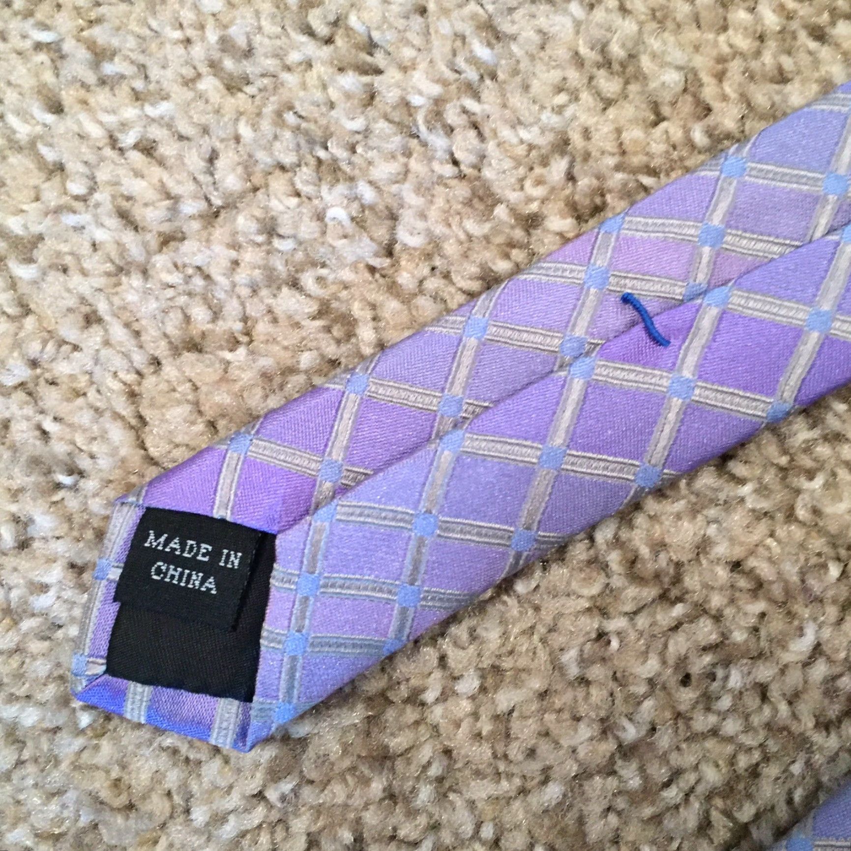 Kenneth Cole Kenneth Cole Reaction Purple Check 100% Silk Neck Tie Size ONE SIZE - 4 Thumbnail