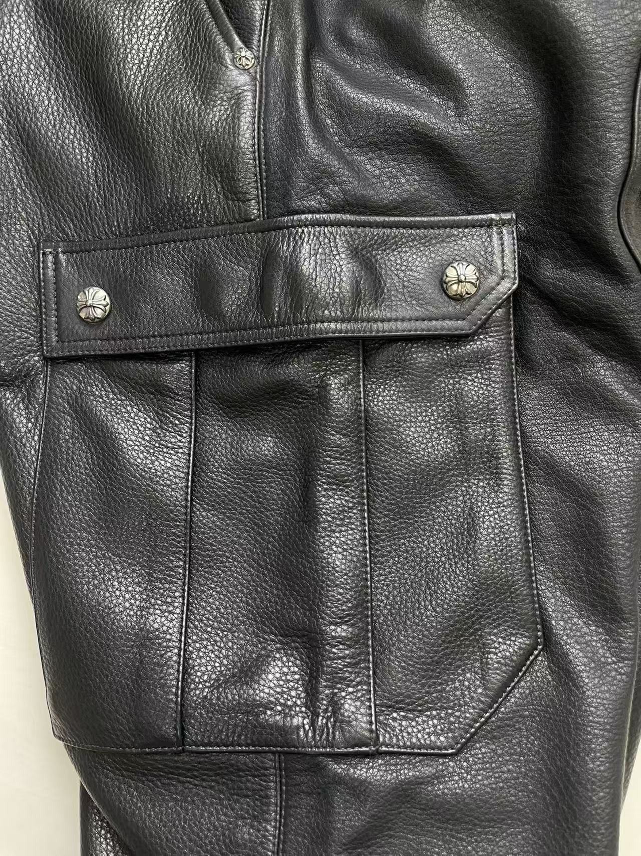 Chrome Hearts Chrome Hearts Black Cargo Leather Pants Size US 34 / EU 50 - 11 Thumbnail