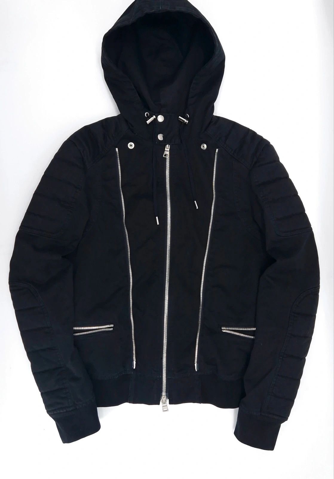 Balmain Balmain Hooded Biker Jacket Made in Japan Size US L / EU 52-54 / 3 - 15 Thumbnail