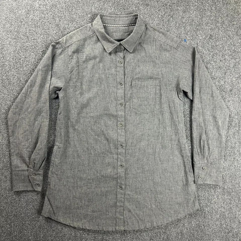 Prana Prana Flannel Shirt Womens Medium Gray Button Up Top Pocket Size M / US 6-8 / IT 42-44 - 1 Thumbnail