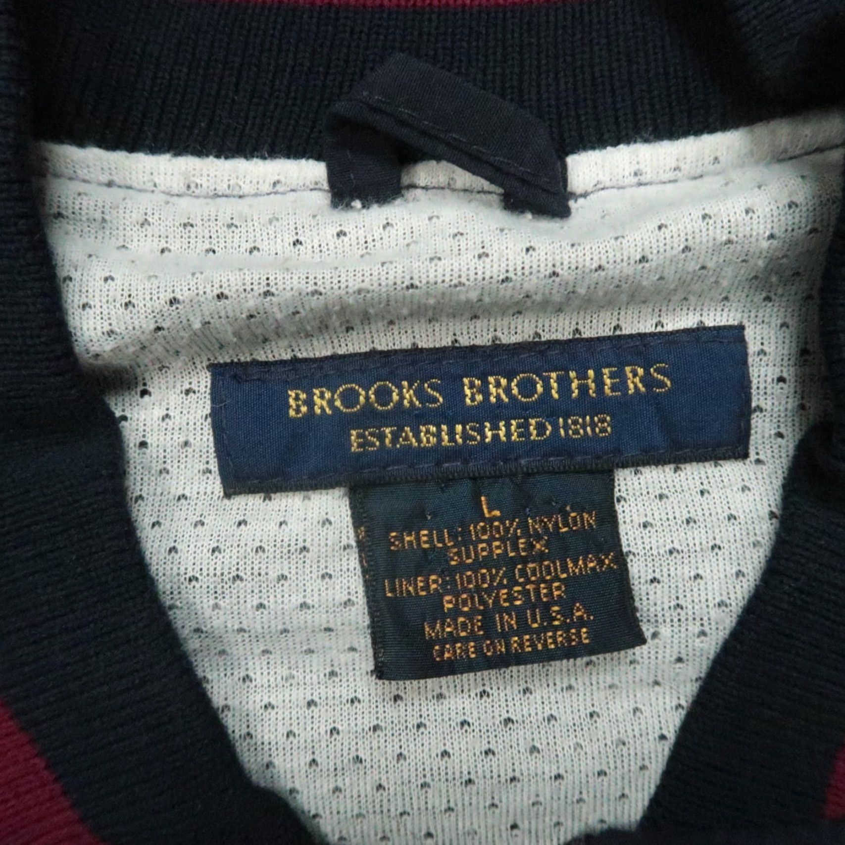Brooks Brothers VINTAGE Brooks Brothers Jacket Mens Large Blue Full Zip Windbreaker Bomber 90s Size US L / EU 52-54 / 3 - 4 Thumbnail