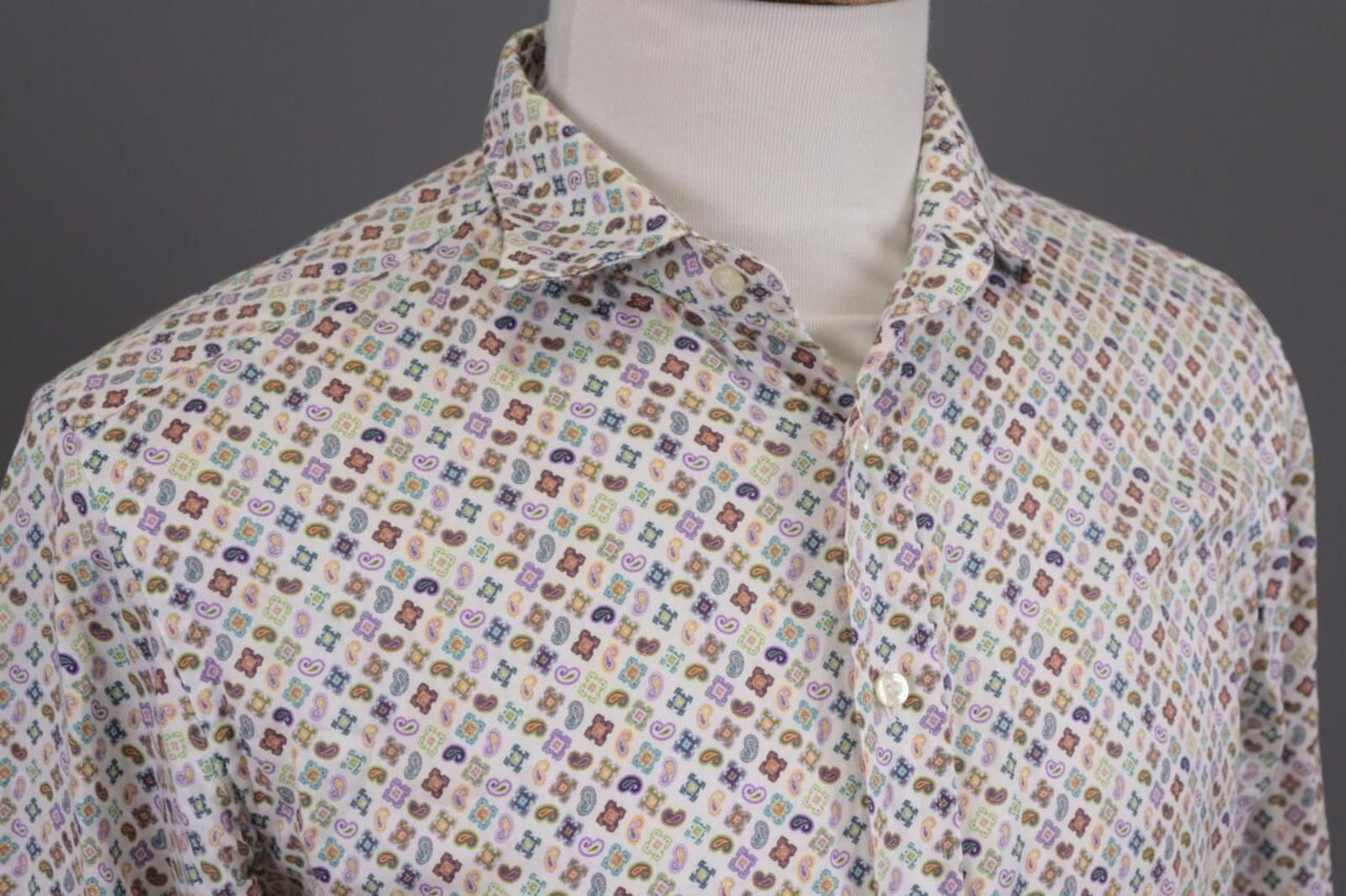 Etro Etro Milano White Paisley Button Down Shirt Size 41 Size US M / EU 48-50 / 2 - 8 Thumbnail
