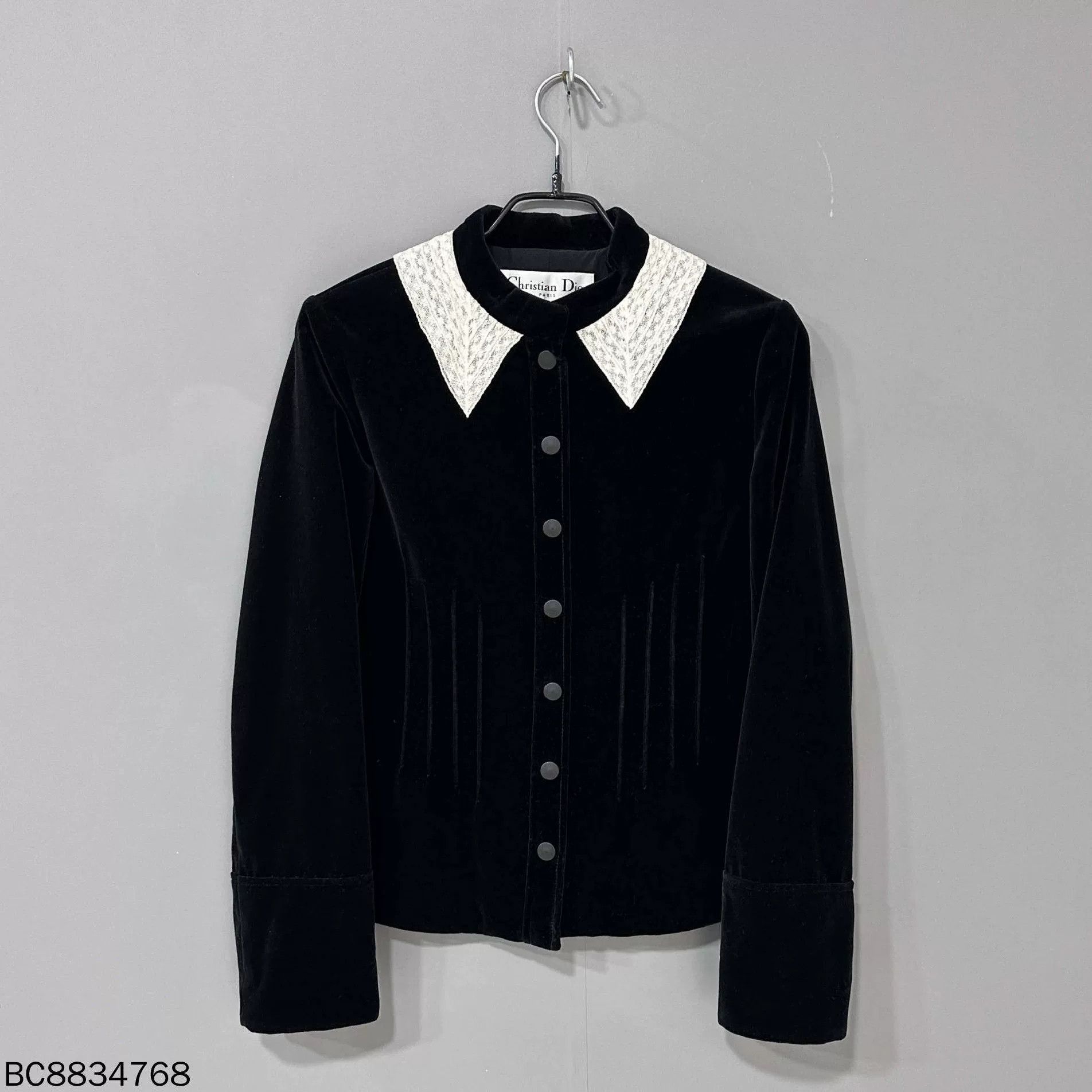 Dior Dior Velvet Lace Collar Coat Size XXS / US 00 / IT 34 - 1 Thumbnail