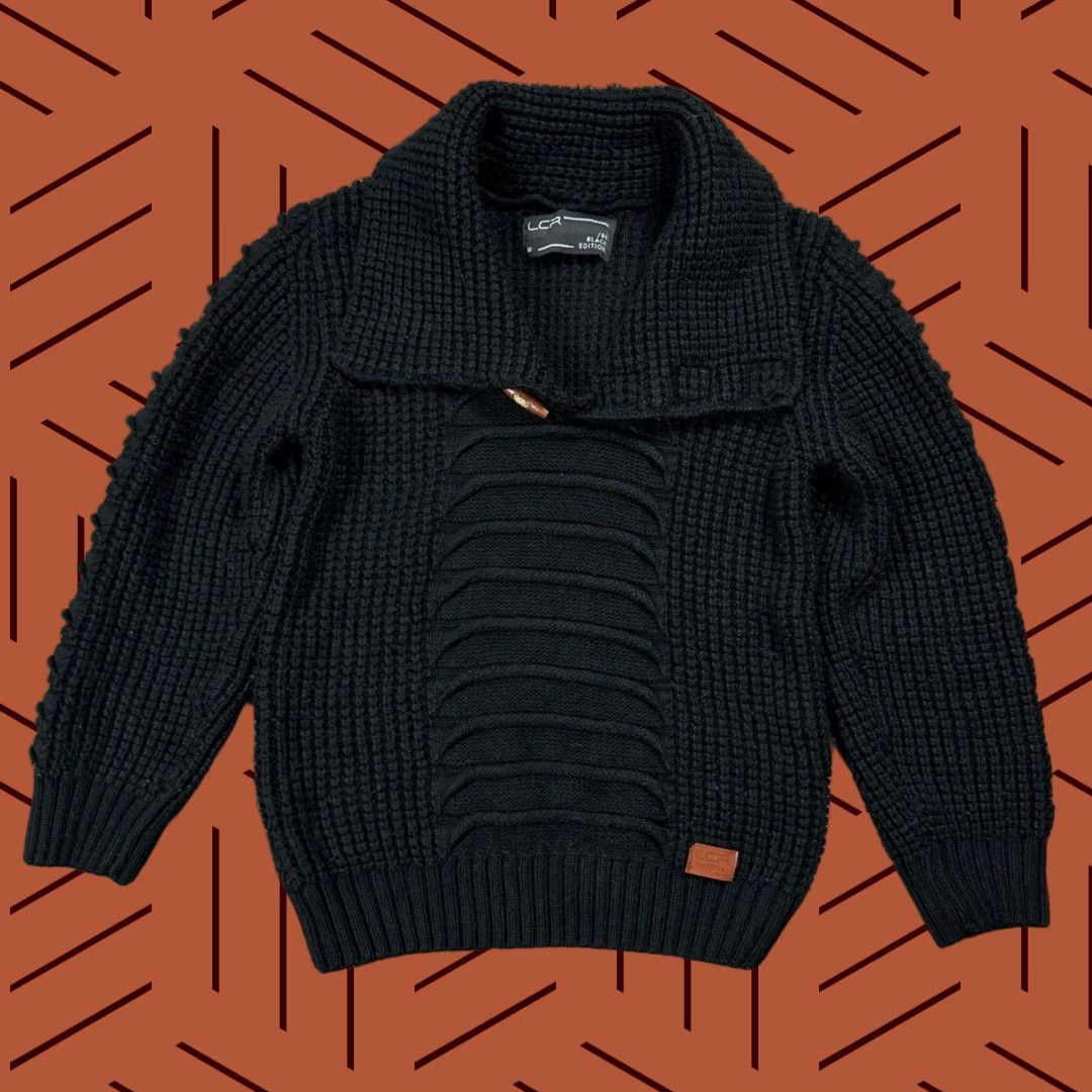 Vintage LCR 89 Black Edition Chunky-Knit Pullover Sweater Mens Size M Black Toggle Button PUNK Size US M / EU 48-50 / 2 - 1 Thumbnail