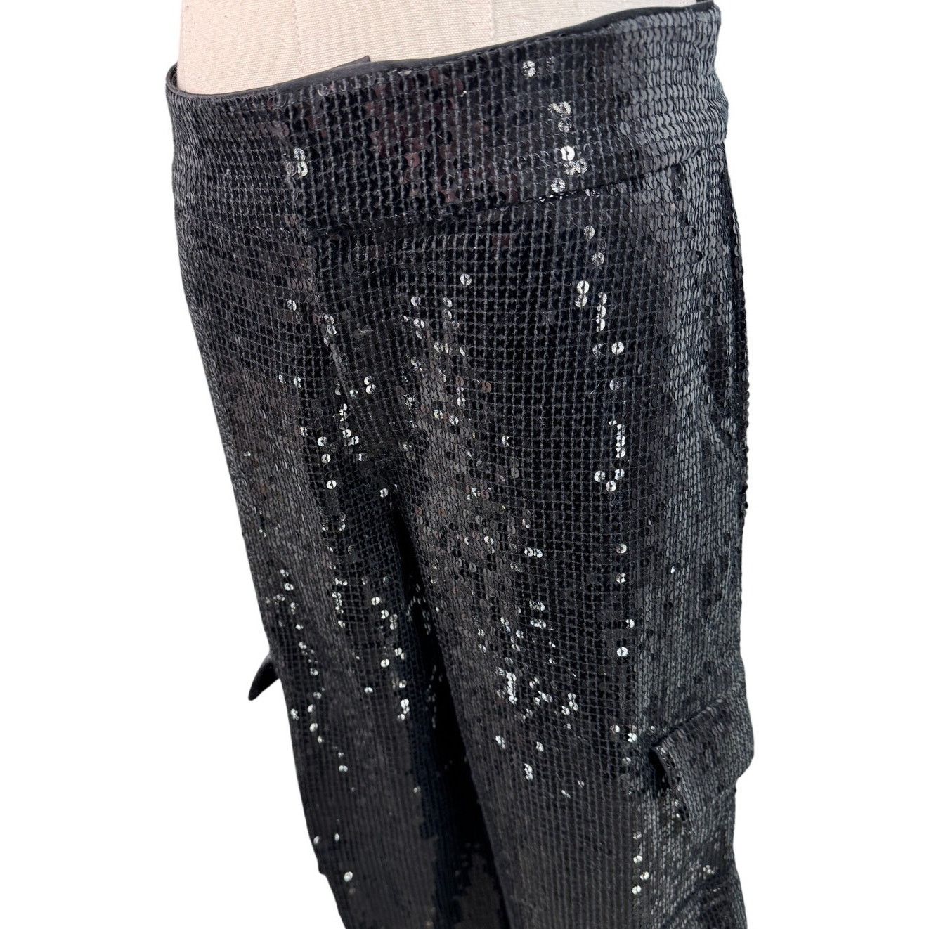 Alice + Olivia Alice + Olivia Hayes Sequin Cargo Pants black size 2 Size 26" / US 2 / IT 38 - 8 Thumbnail
