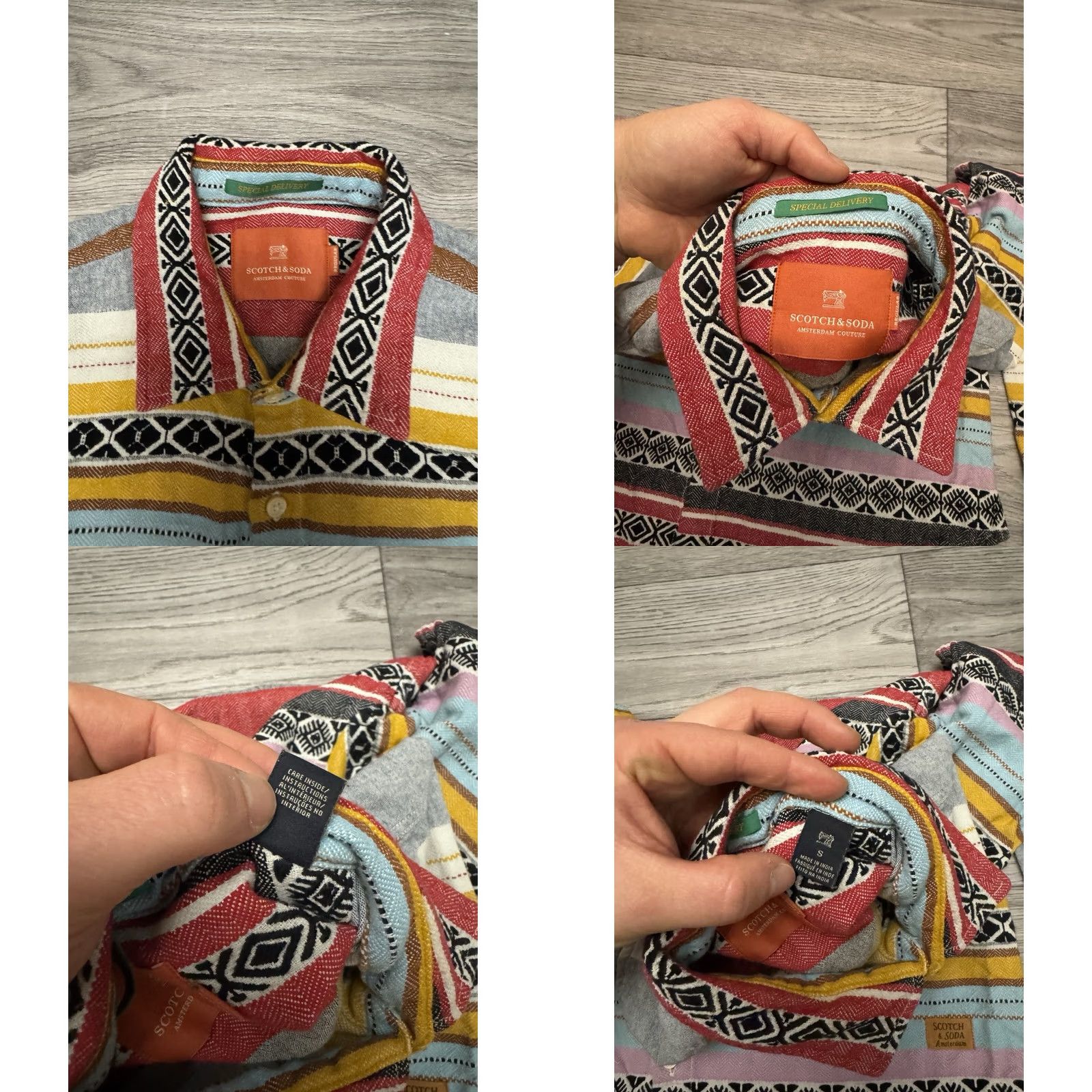 Scotch & Soda Scotch & Soda Mens Shirt Striped Cotton Multicolor Multicolor Colorful Long Sleeve S Small Regular Mens Shirt Size US S / EU 44-46 / 1 - 8 Thumbnail