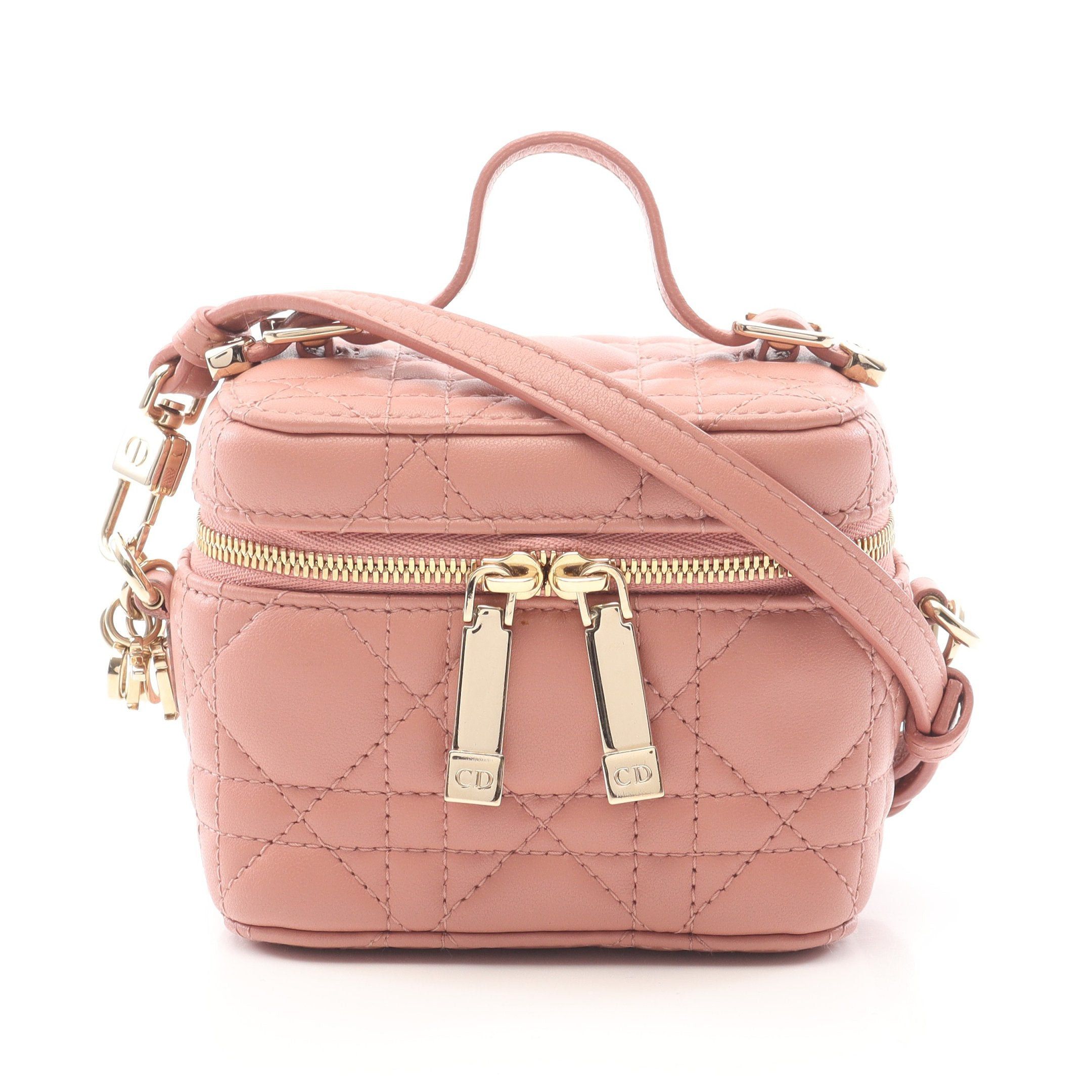 Dior Dior Lady Dior Micro Vanity Canage Bag Leather Pink Size ONE SIZE - 1 Thumbnail