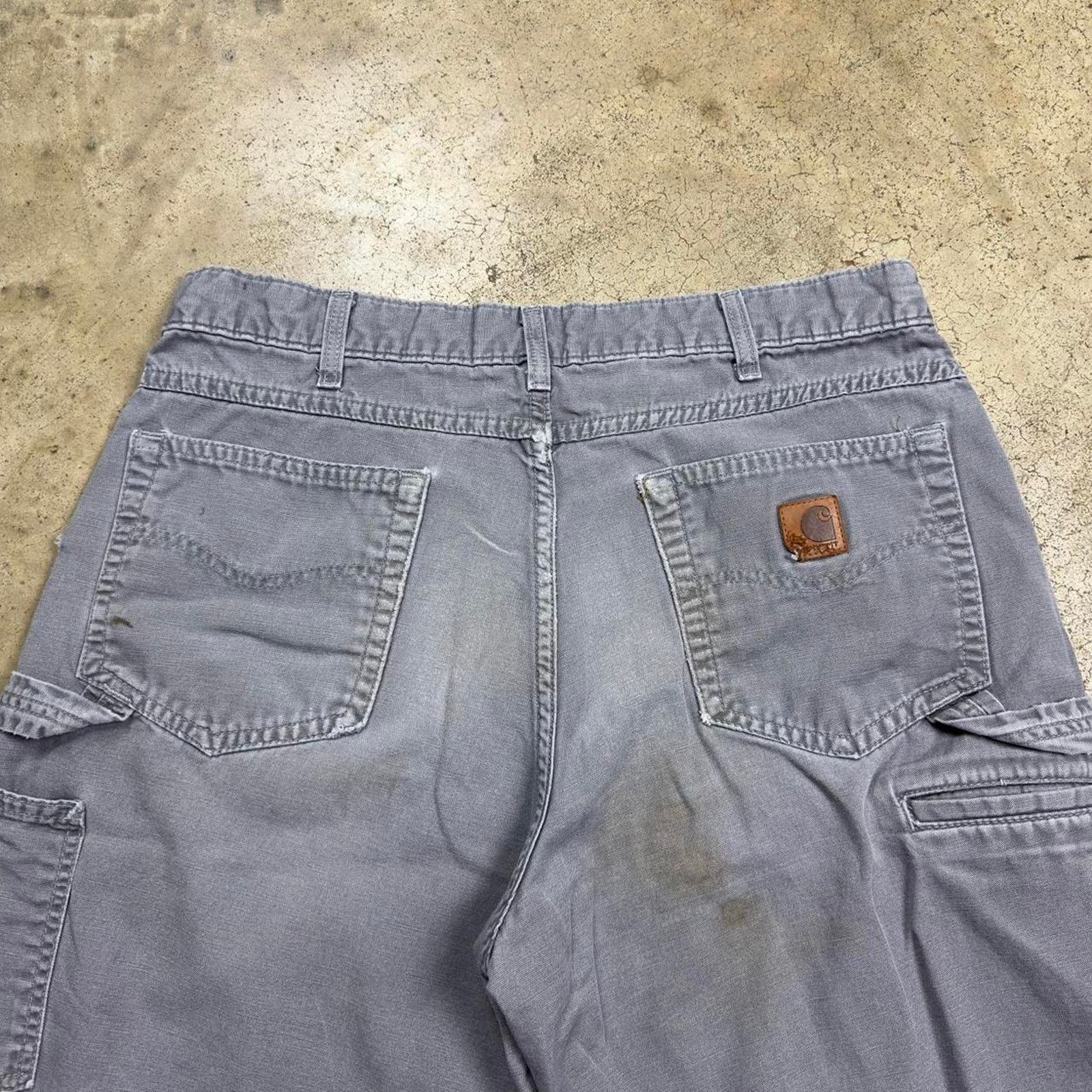Carhartt Y2K Faded Carhartt Dungaree Stone Gray Distressed Pants Size US 34 / EU 50 - 7 Thumbnail