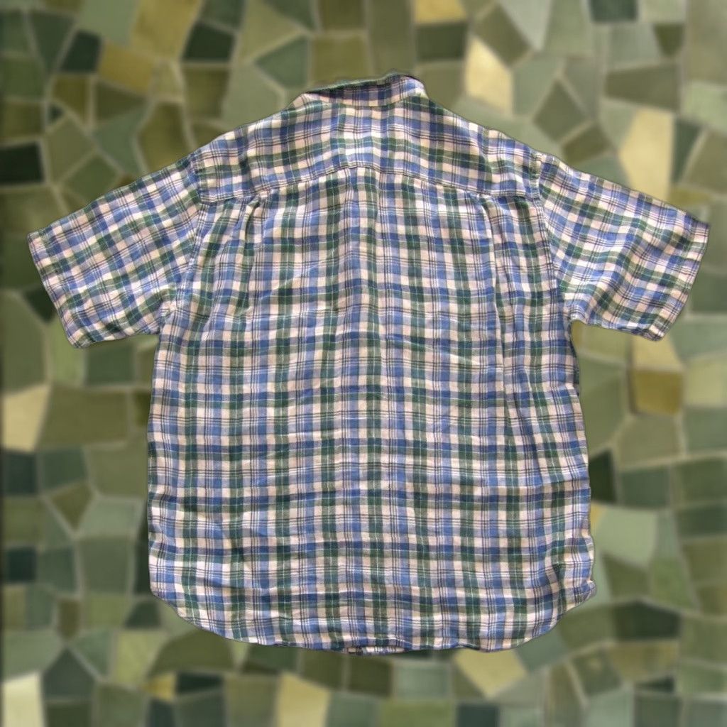 Orvis Orvis 100% Linen White Green Blue Plaid Short Sleeve Button Down Shirt Large Size US L / EU 52-54 / 3 - 1 Thumbnail
