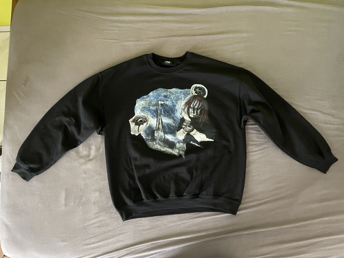 image of Revenge Trippie Crayon Crewneck Black, Men's (Size XL)