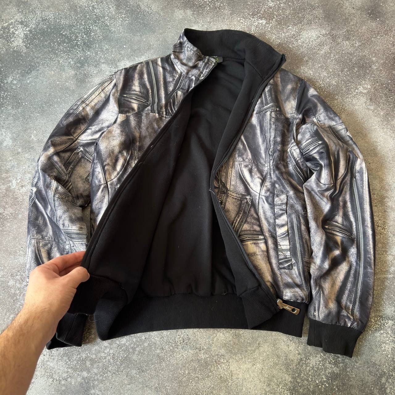 20471120 Avant Garde Zip Details Printed Jacket (rick owens vibe) Size US M / EU 48-50 / 2 - 9 Thumbnail