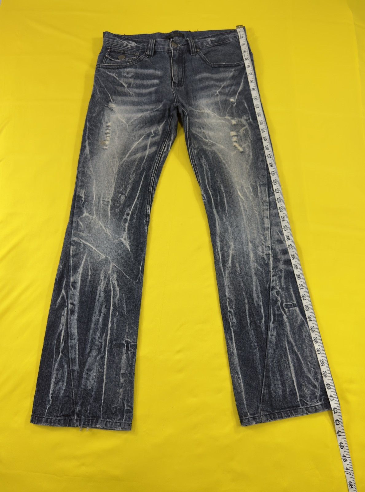 Japanese Brand Black Baccara tornado mart style spiral flare jeans Size US 34 / EU 50 - 12 Thumbnail