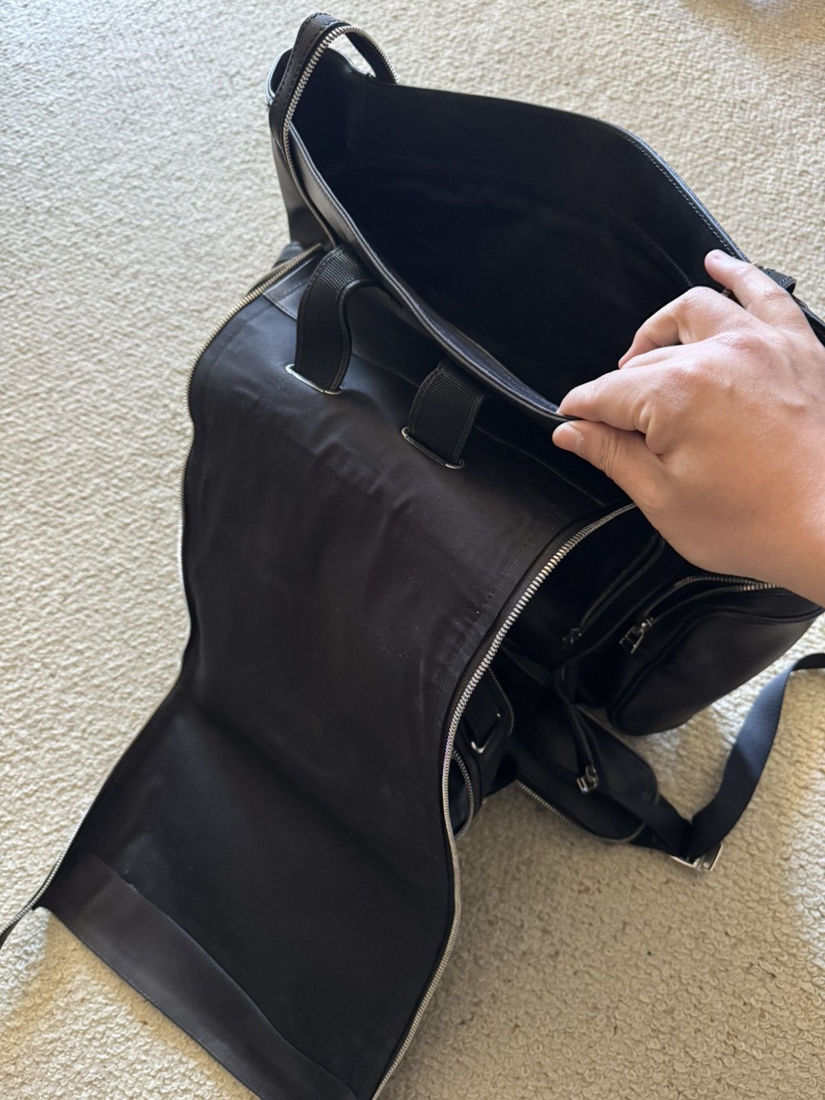 Hood By Air Hood By Air Black Leather Backpack – OS Size ONE SIZE - 8 Thumbnail