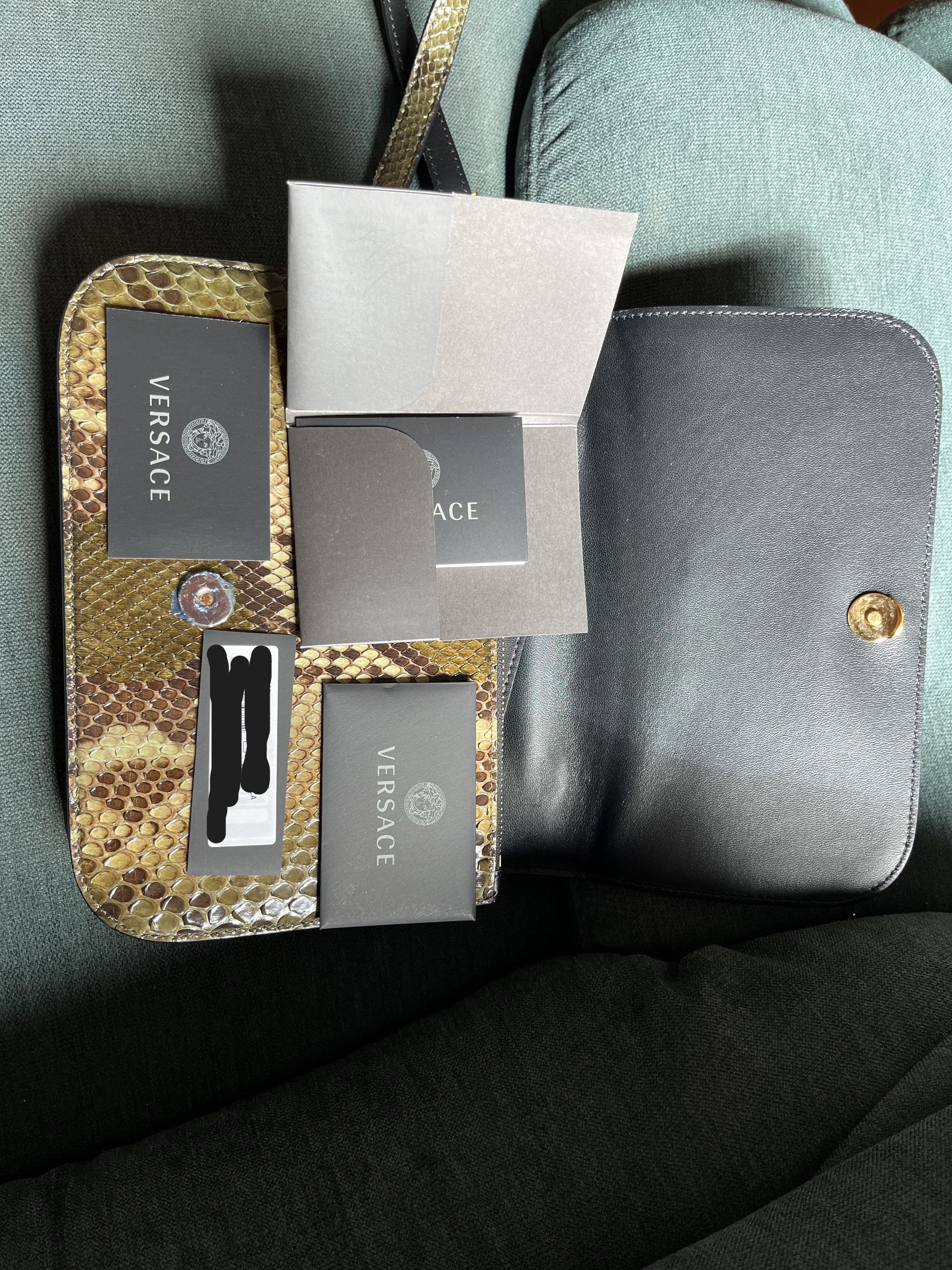 Versace Versace Virtus shoulder bag in military green python Size ONE SIZE - 7 Thumbnail