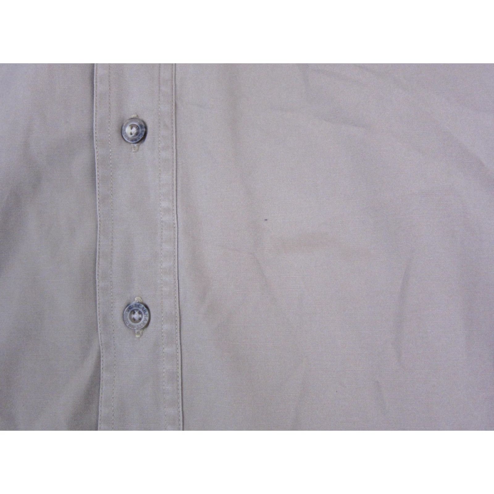 Carhartt VINTAGE Carhartt Shirt Mens 2XLT 2XLT Tall Brown Canvas Workwear Western Button-Up Long Sleeve Size US XXL / EU 58 / 5 - 2 Thumbnail
