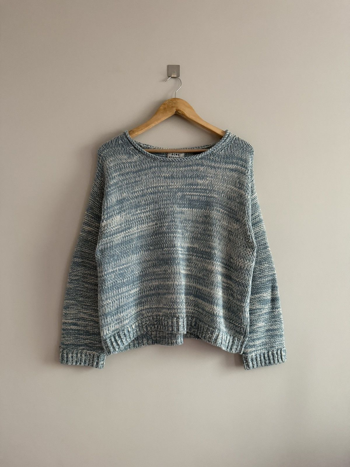 Acne Studios Acne Studios Blue Melange Cropped Knit Sweater Size M / US 6-8 / IT 42-44 - 1 Thumbnail