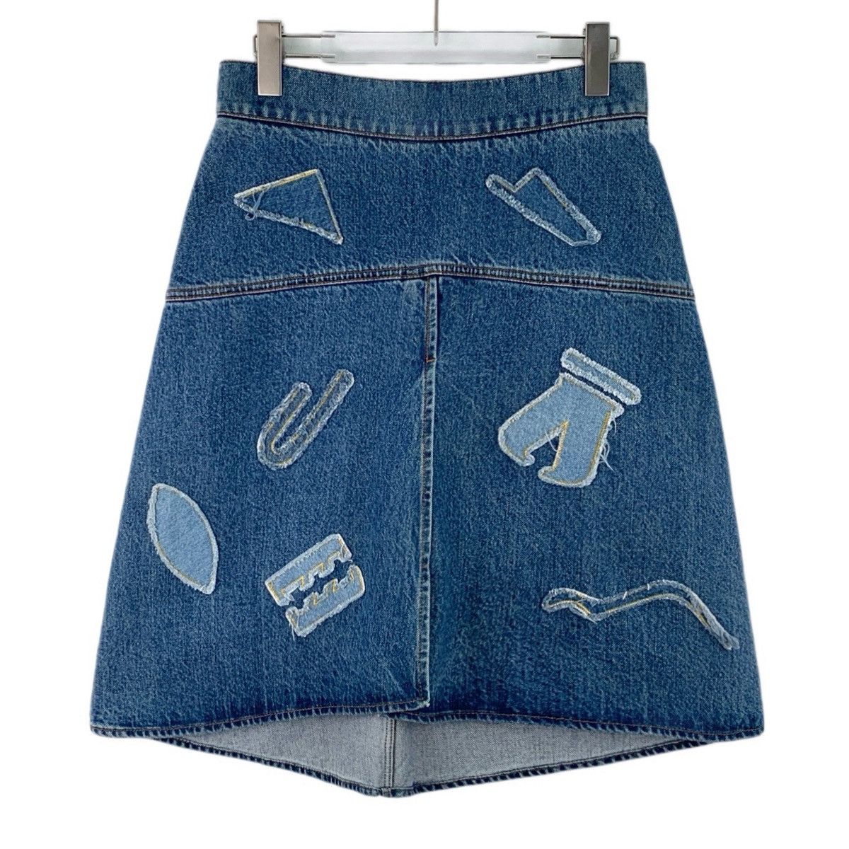 Chanel Chanel Dark Blue Patchwork Pattern Casual Denim Skirt K26WX Size 27" / US 4 / IT 40 - 1 Thumbnail
