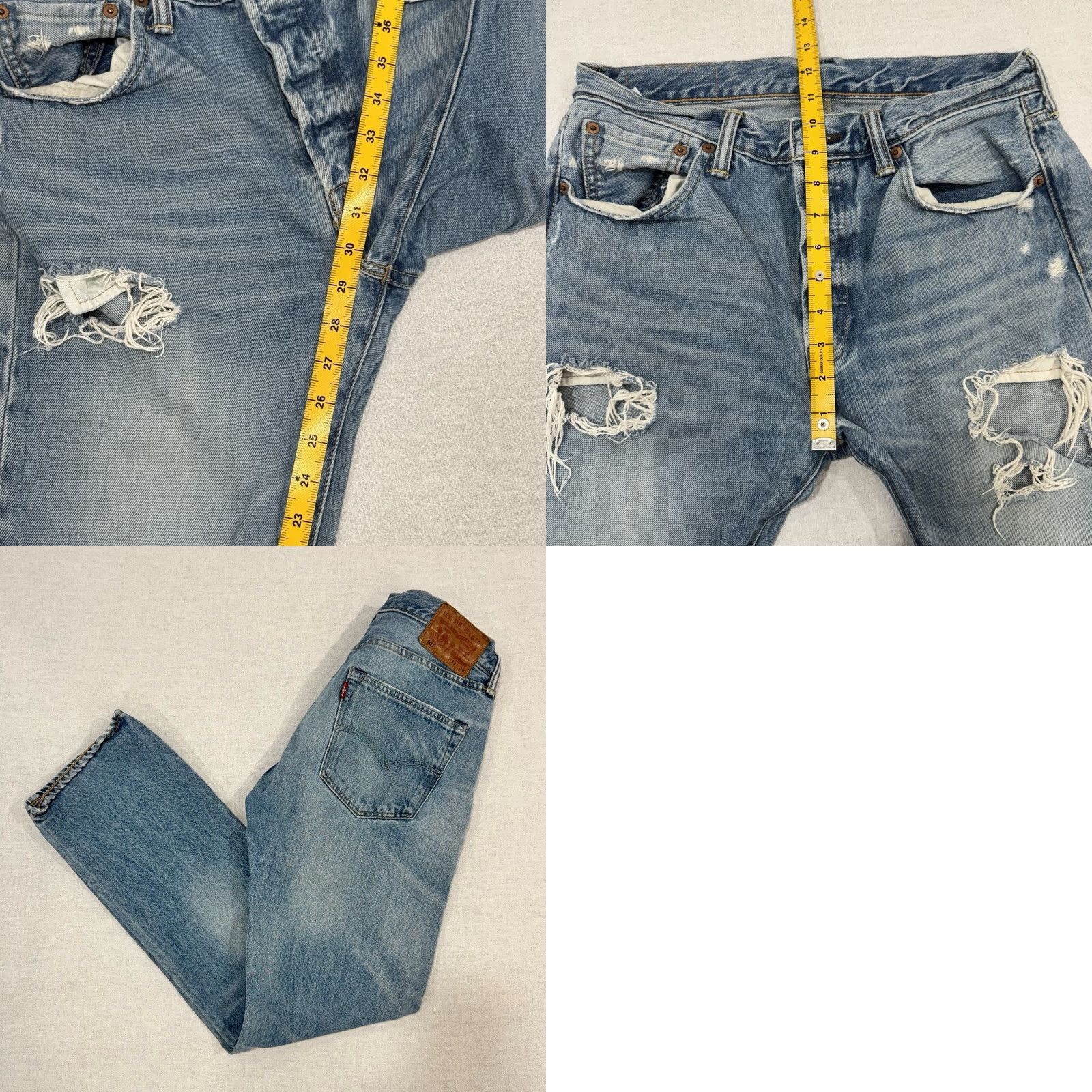Levi's VINTAGE Levi’s 501 XX Jeans Men 32x30 Distressed Ripped Thrashed Blue Denim Cotton Jeans Size US 32 / EU 48 - 8 Thumbnail